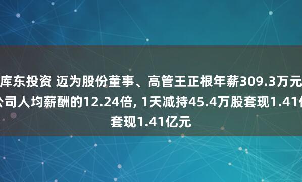 库东投资 迈为股份董事、高管王正根年薪309.3万元是公司人均薪酬的12.24倍, 1天减持45.4万股套现1.41亿元